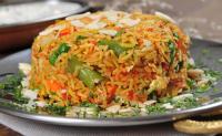 Kathmandu jhinga pulao + mix vegetable raita (1/2)